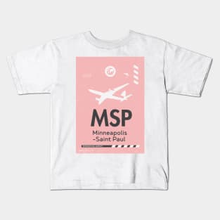 MSP Minneapolis Saint Paul airport tag 2 Kids T-Shirt